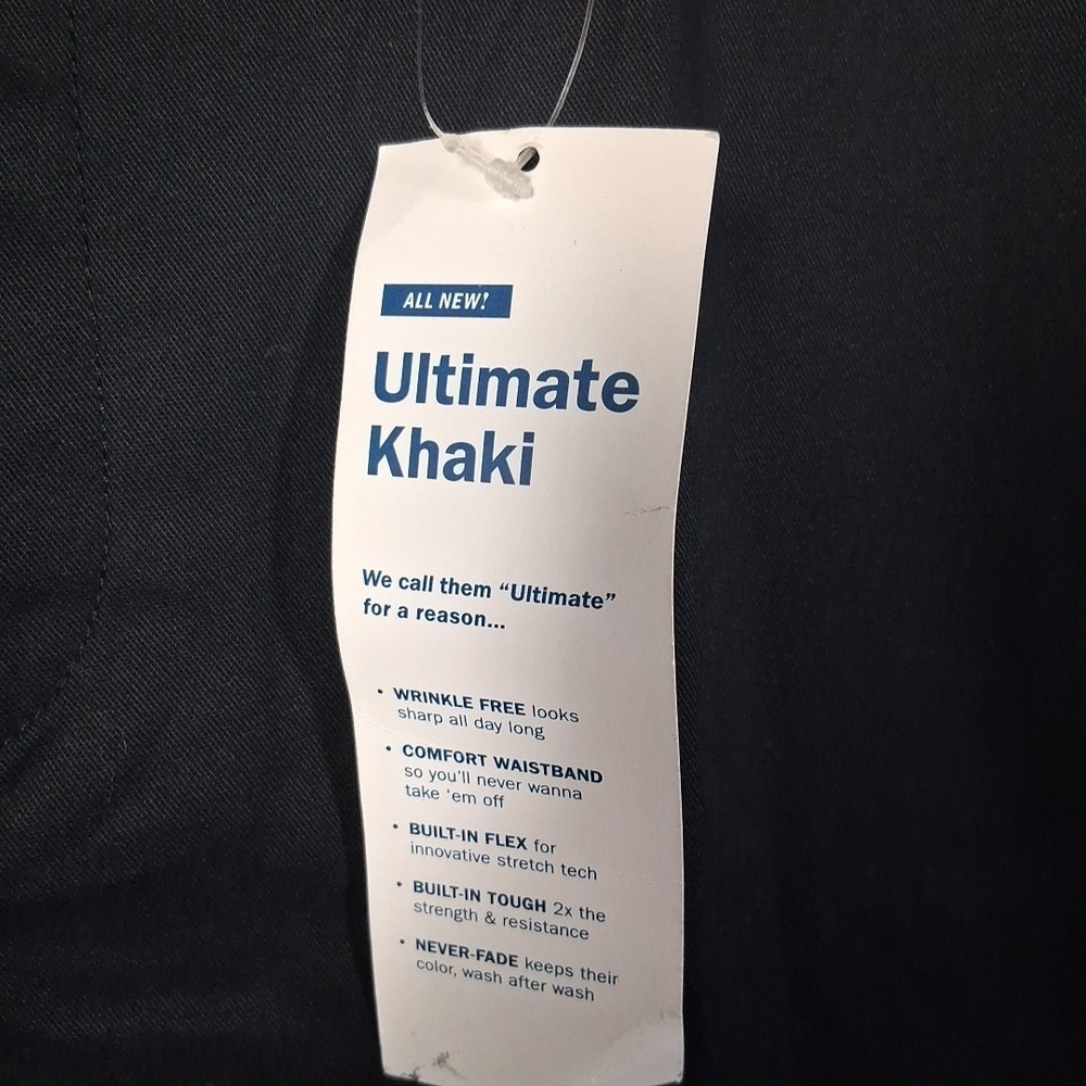 NWT Old Navy Ultimate Khaki Pants Men 36x30 Black Straight Fit Stretchable - Picture 4 of 8